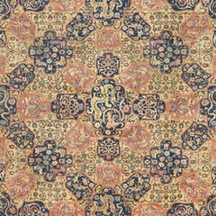 Early 20th Century Indigo Stylized Floral Indo-Persian Rug