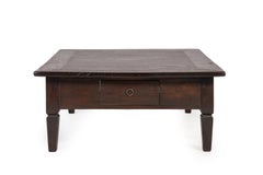 Early 20th Century Indonesian Teak Plantation Coffee Table with Two Drawers