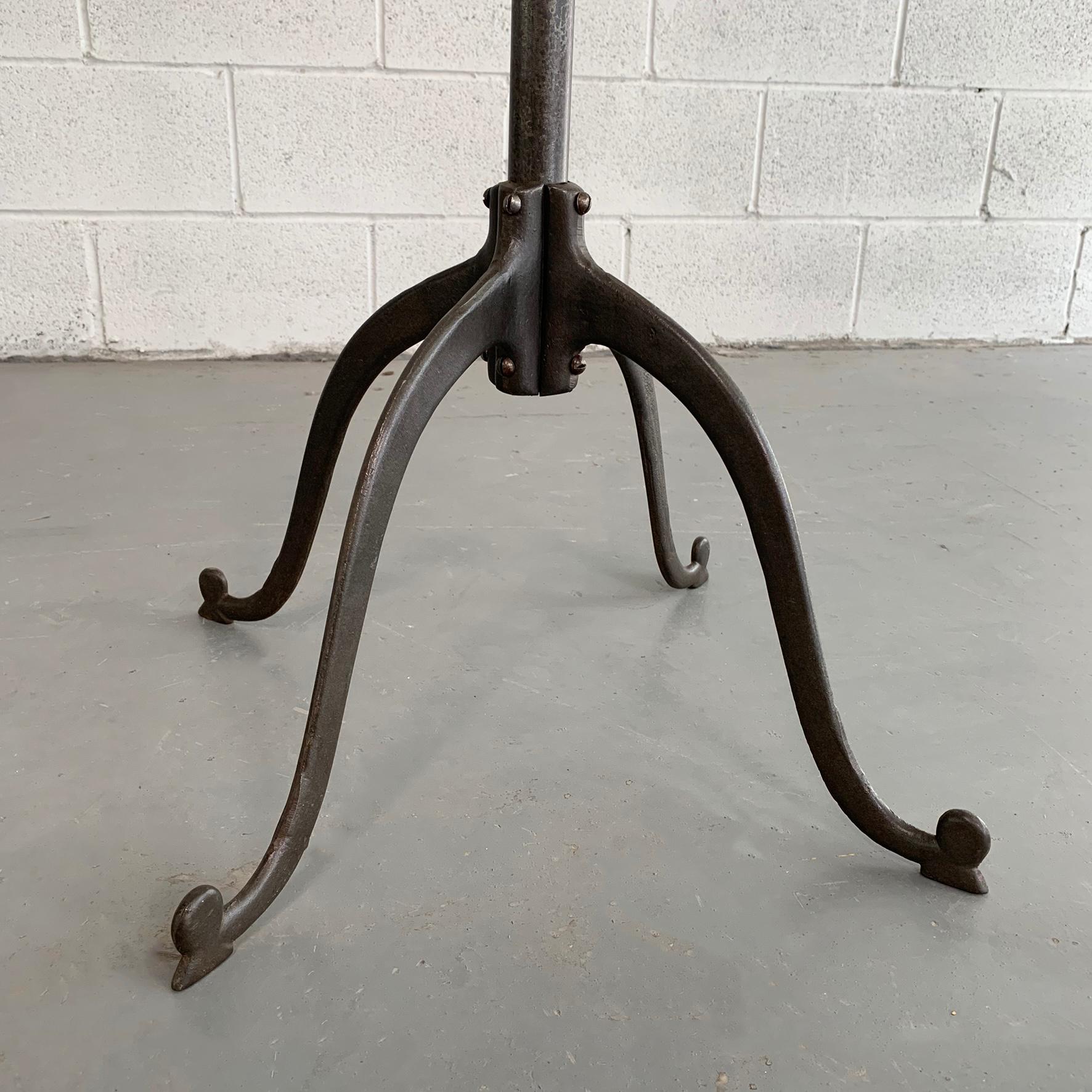 Early 20th Century Industrial Brushed Steel Coat Rack In Good Condition In Brooklyn, NY