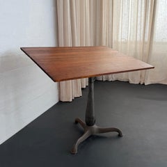 Early 20th Century Industrial Chestnut And Cast Iron Drafting Table