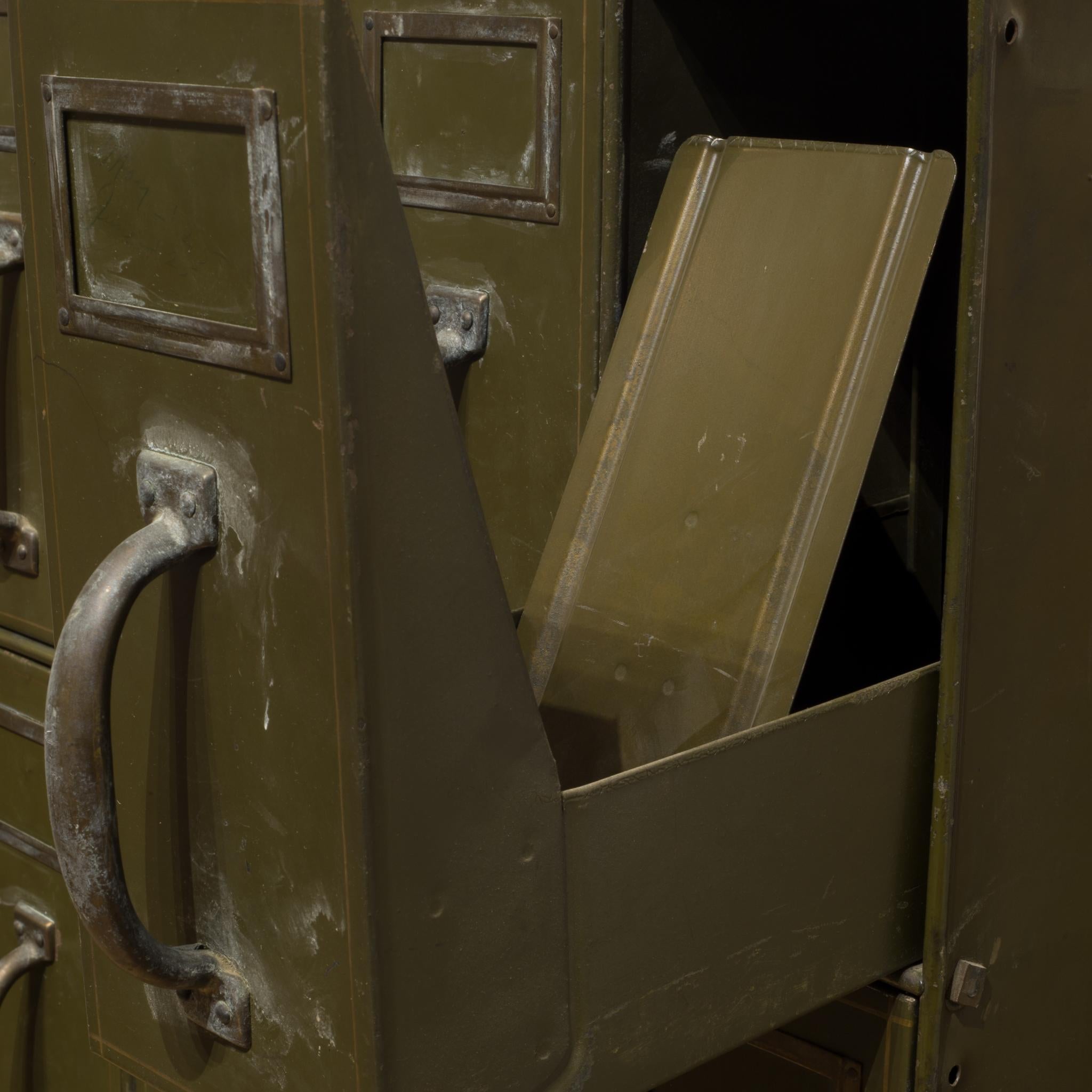 Metal Early 20th Century Industrial Courthouse Ledger File Cabinet, circa 1940s