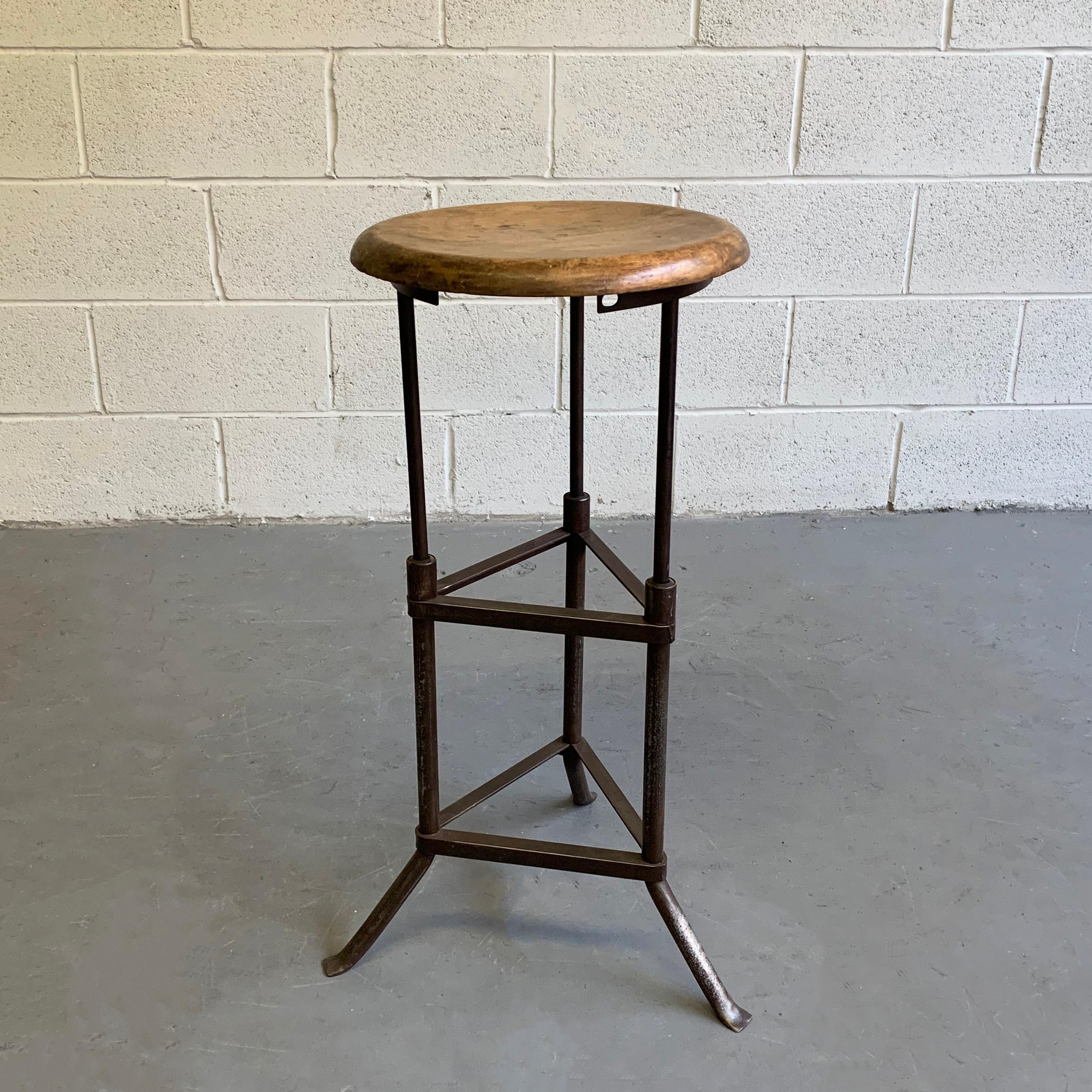 American Early 20th Century Industrial Drafting Stool