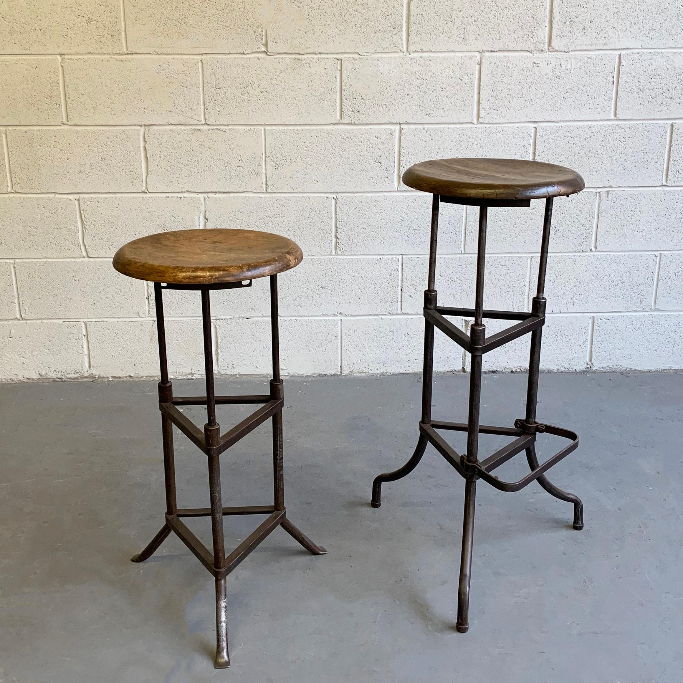 Early 20th Century Industrial Drafting Stool For Sale at 1stDibs