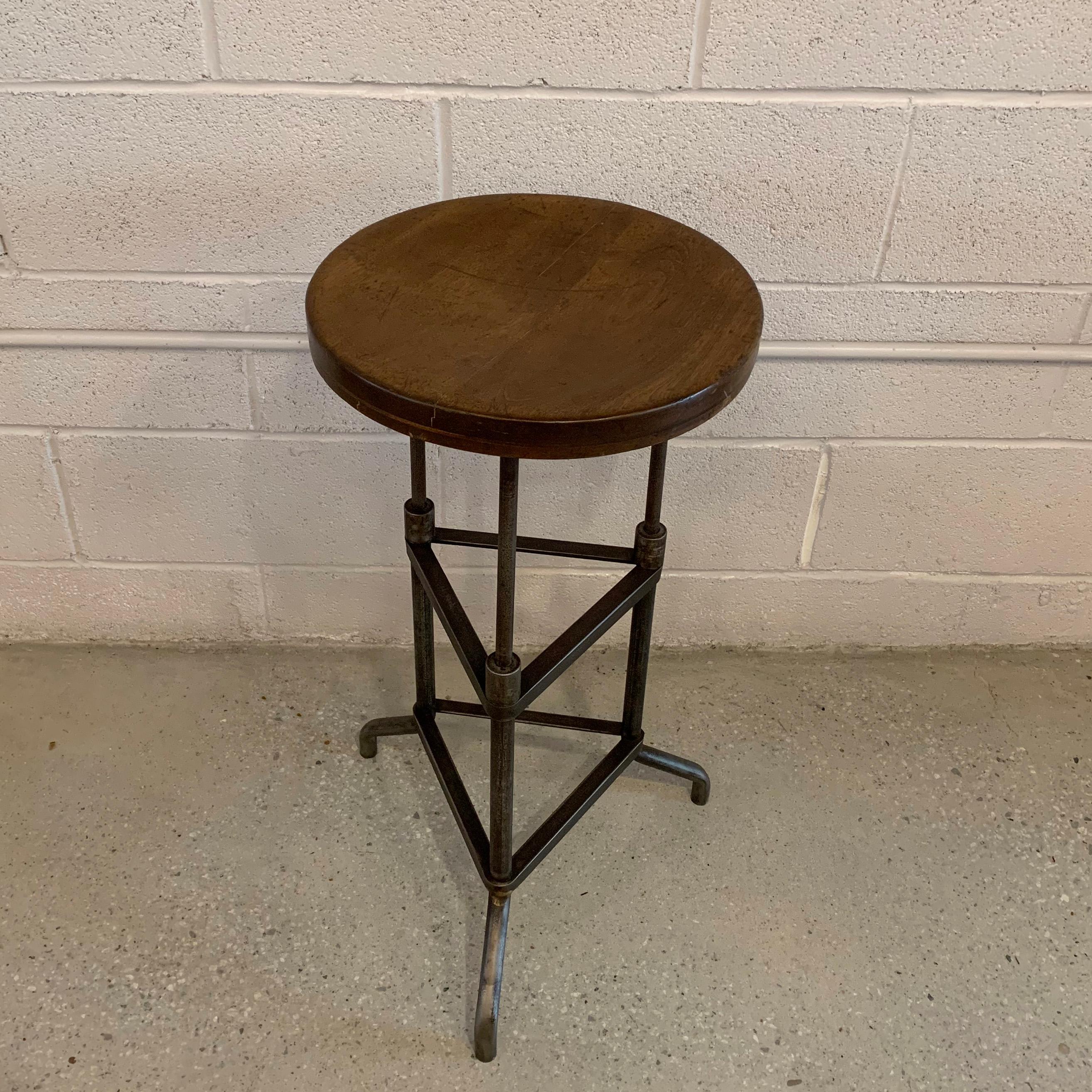 Early 20th Century Industrial Drafting Stool 1