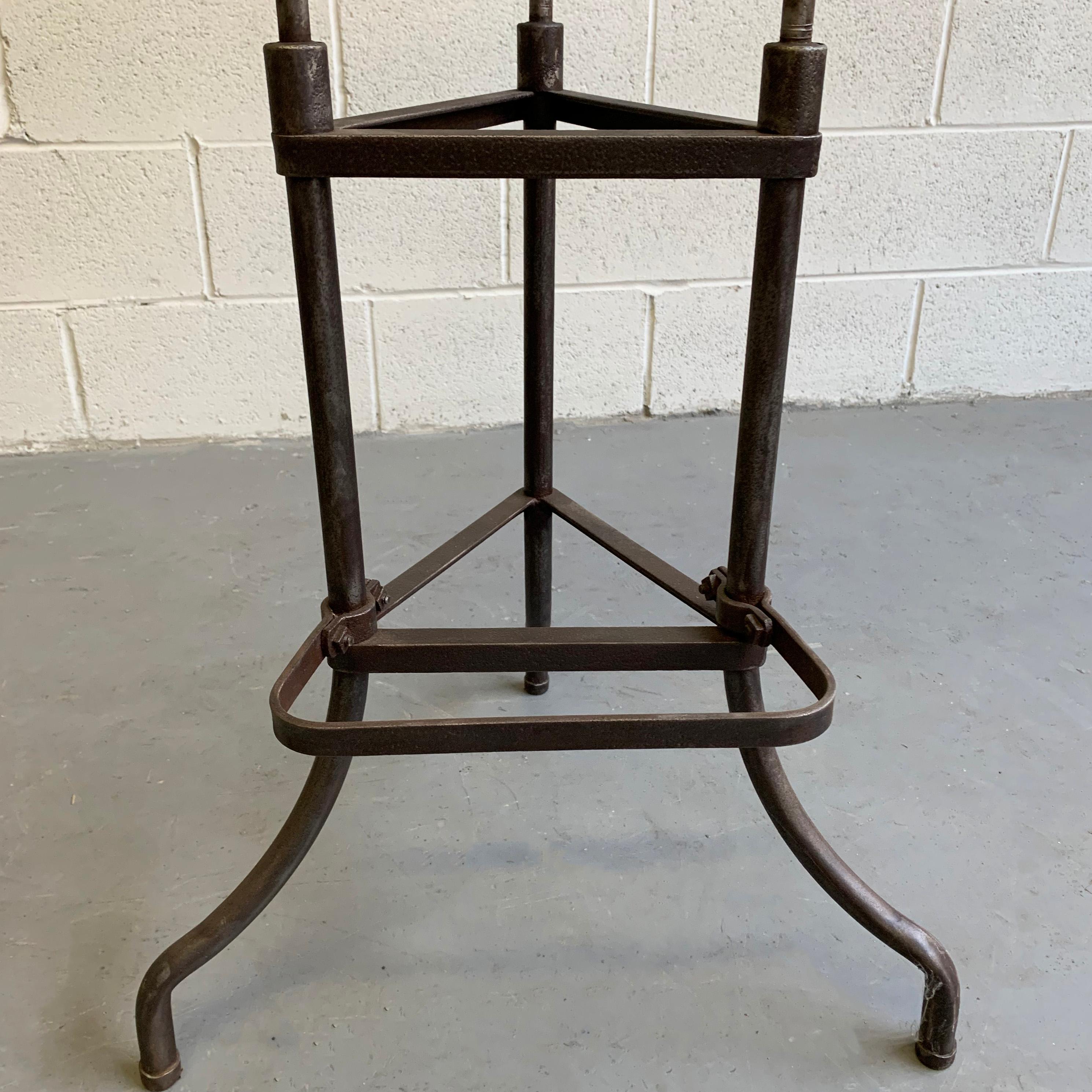 Early 20th Century Industrial Drafting Stool with Footrest 1