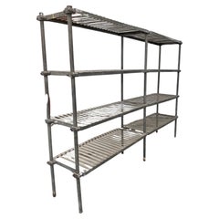 Early 20th Century Industrial Factory Steel Shelving, Four Tier, Architectural
