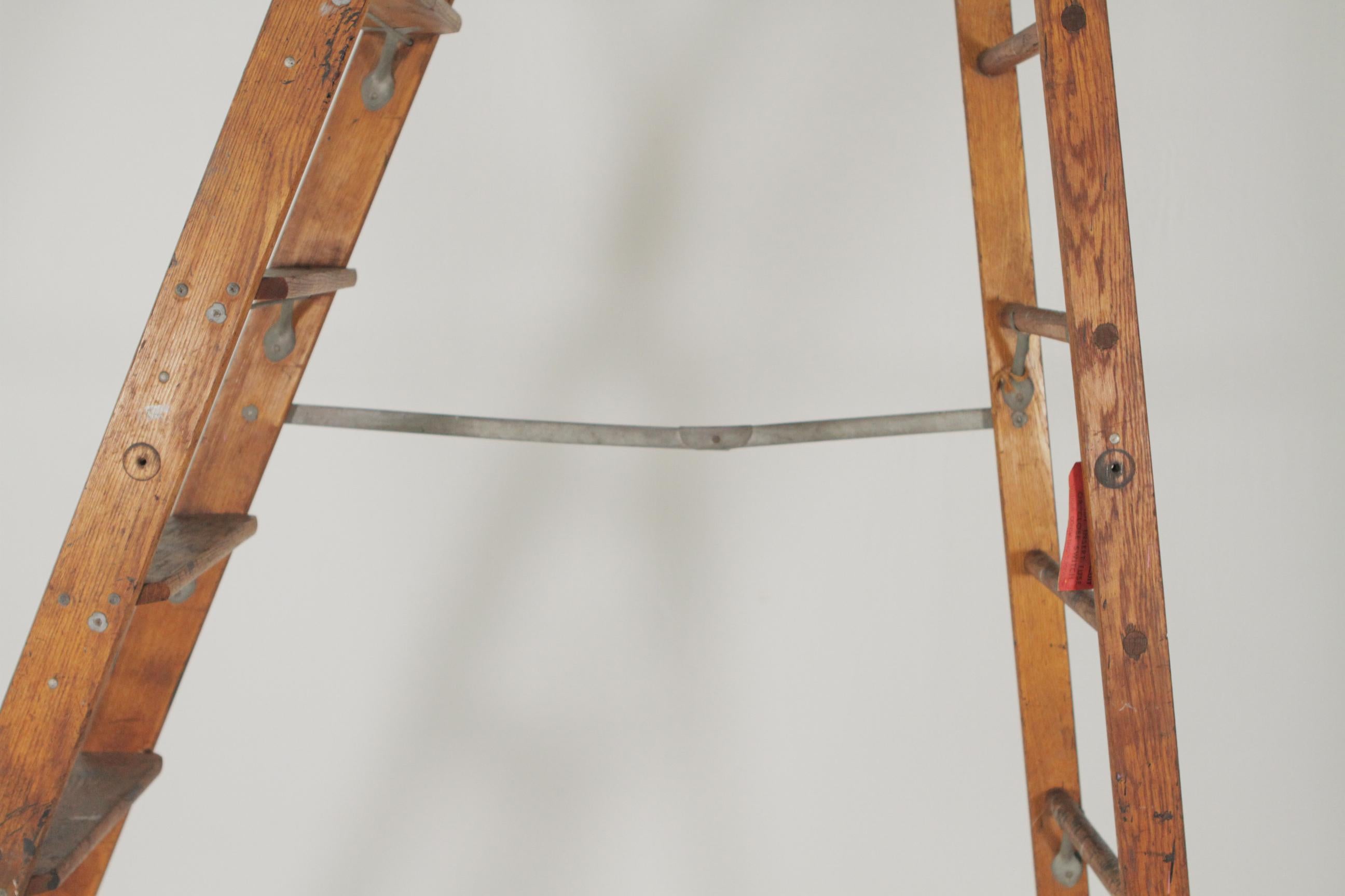 Early 20th Century Industrial Folding Ladder 3