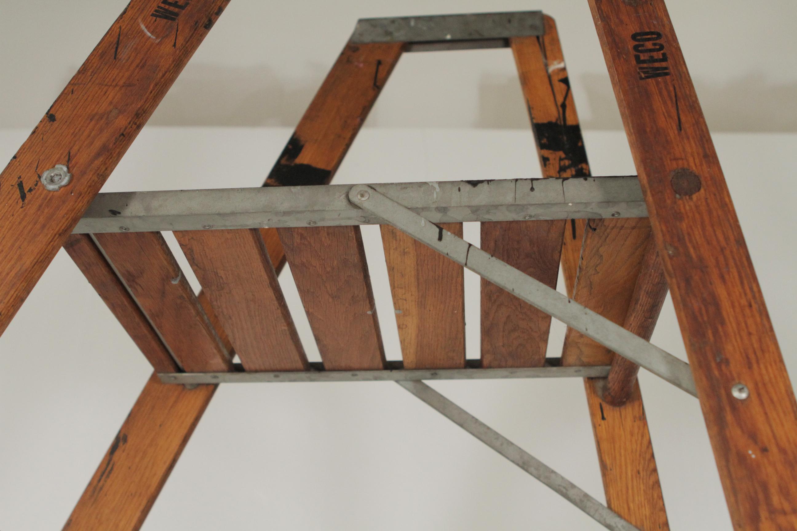 Early 20th Century Industrial Folding Ladder 4