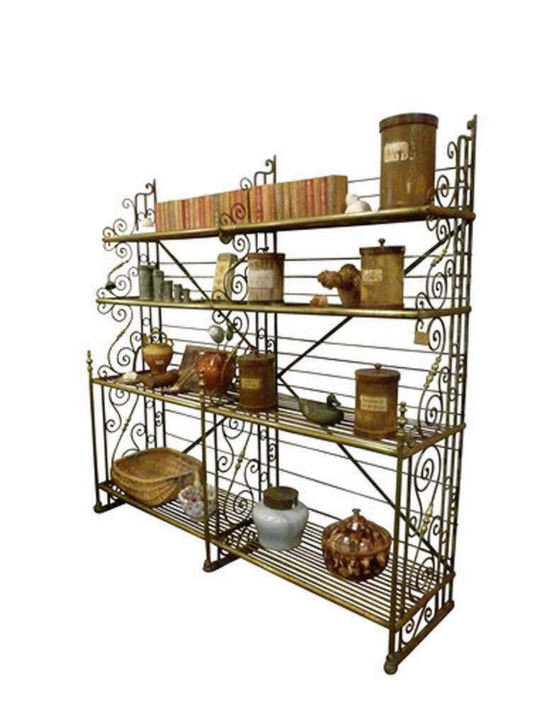 Art Nouveau Early 20th Century Industrial French Iron Bakery Shelves