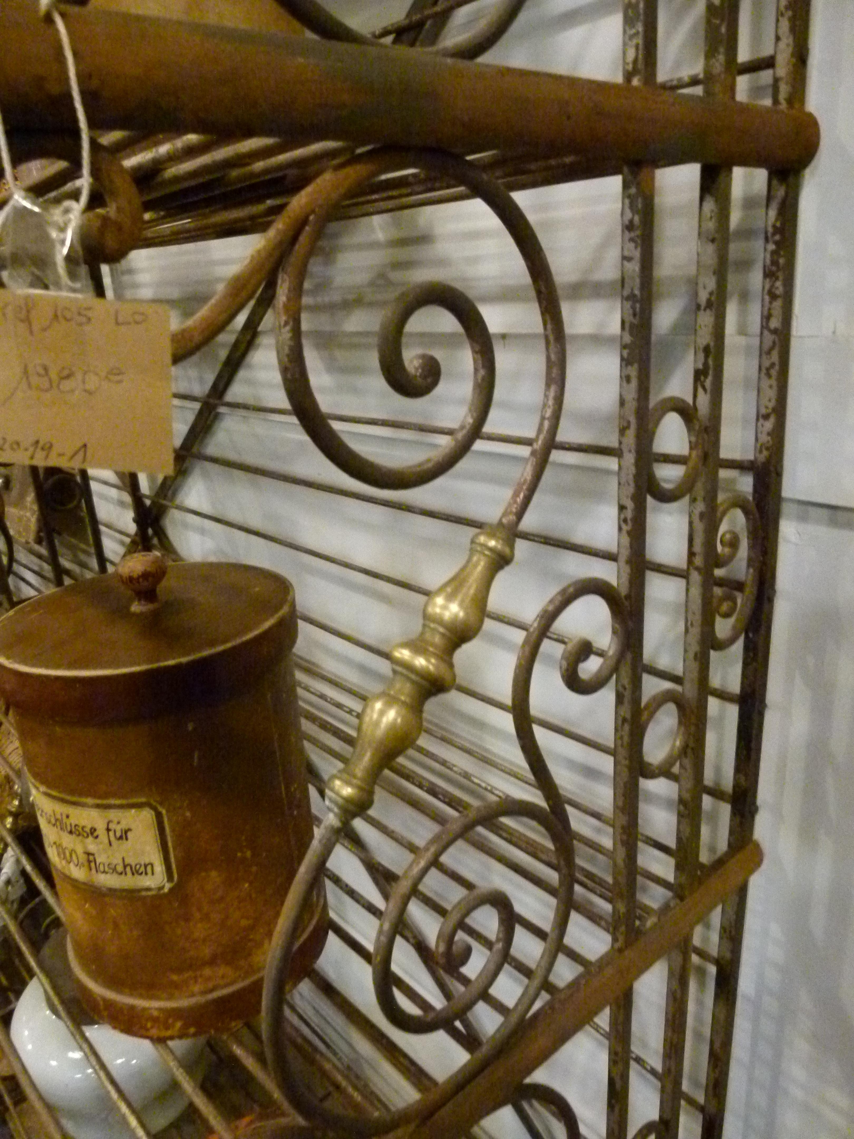 Brass Early 20th Century Industrial French Iron Bakery Shelves