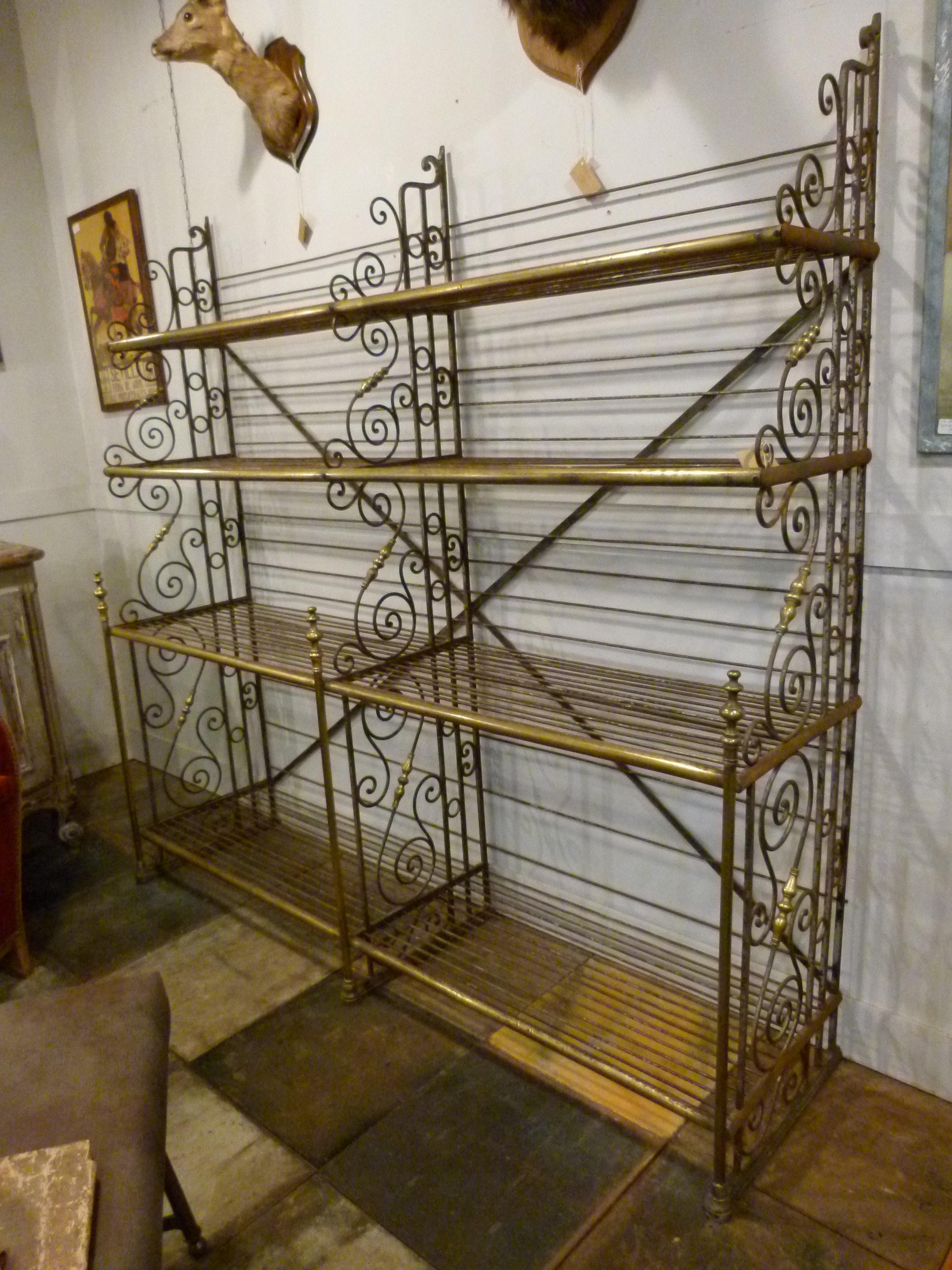 Early 20th Century Industrial French Iron Bakery Shelves 2