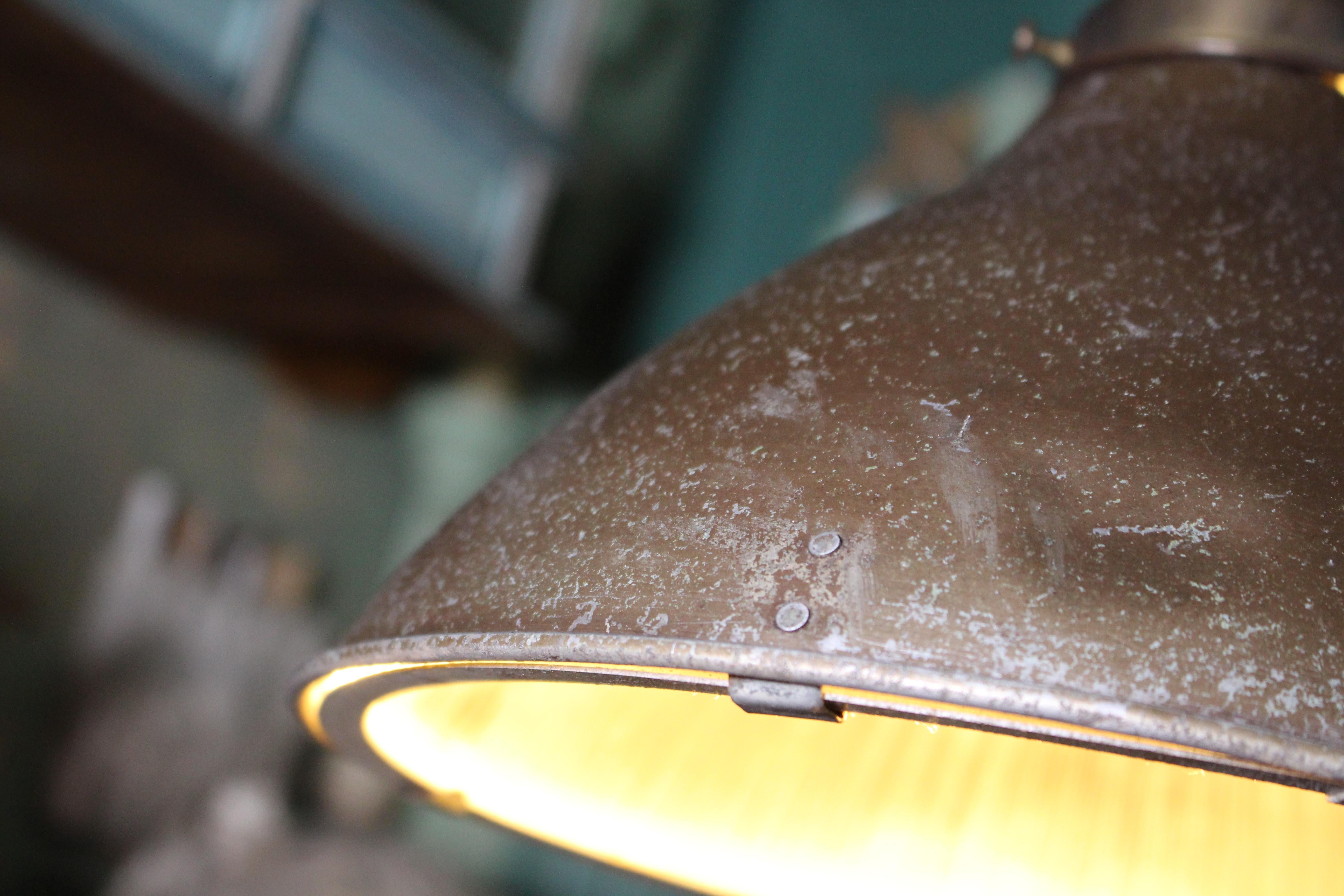 Early 20th Century Industrial Holophane Prismatic Glass Pendant Light 7