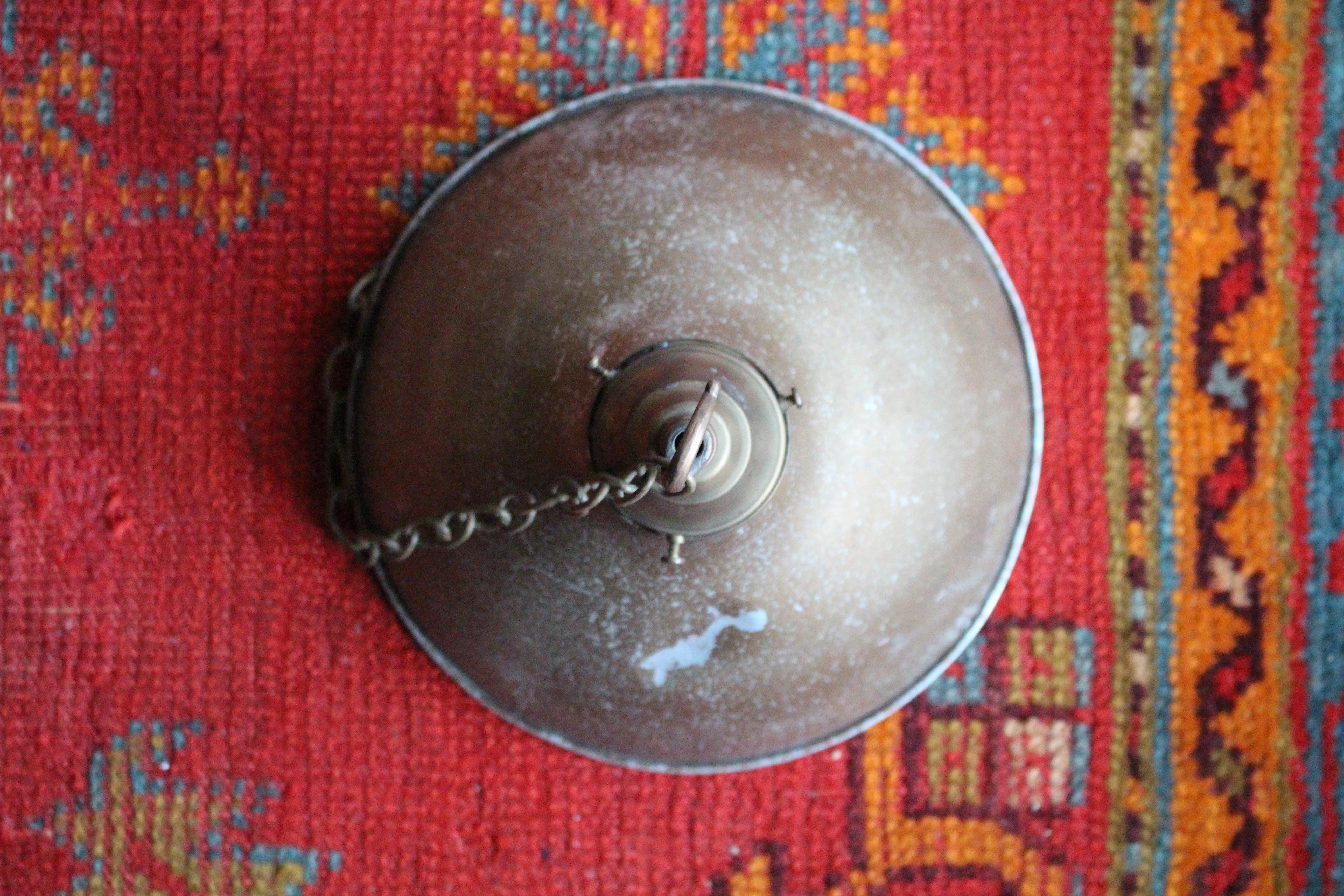 English Early 20th Century Industrial Holophane Prismatic Glass Pendant Light