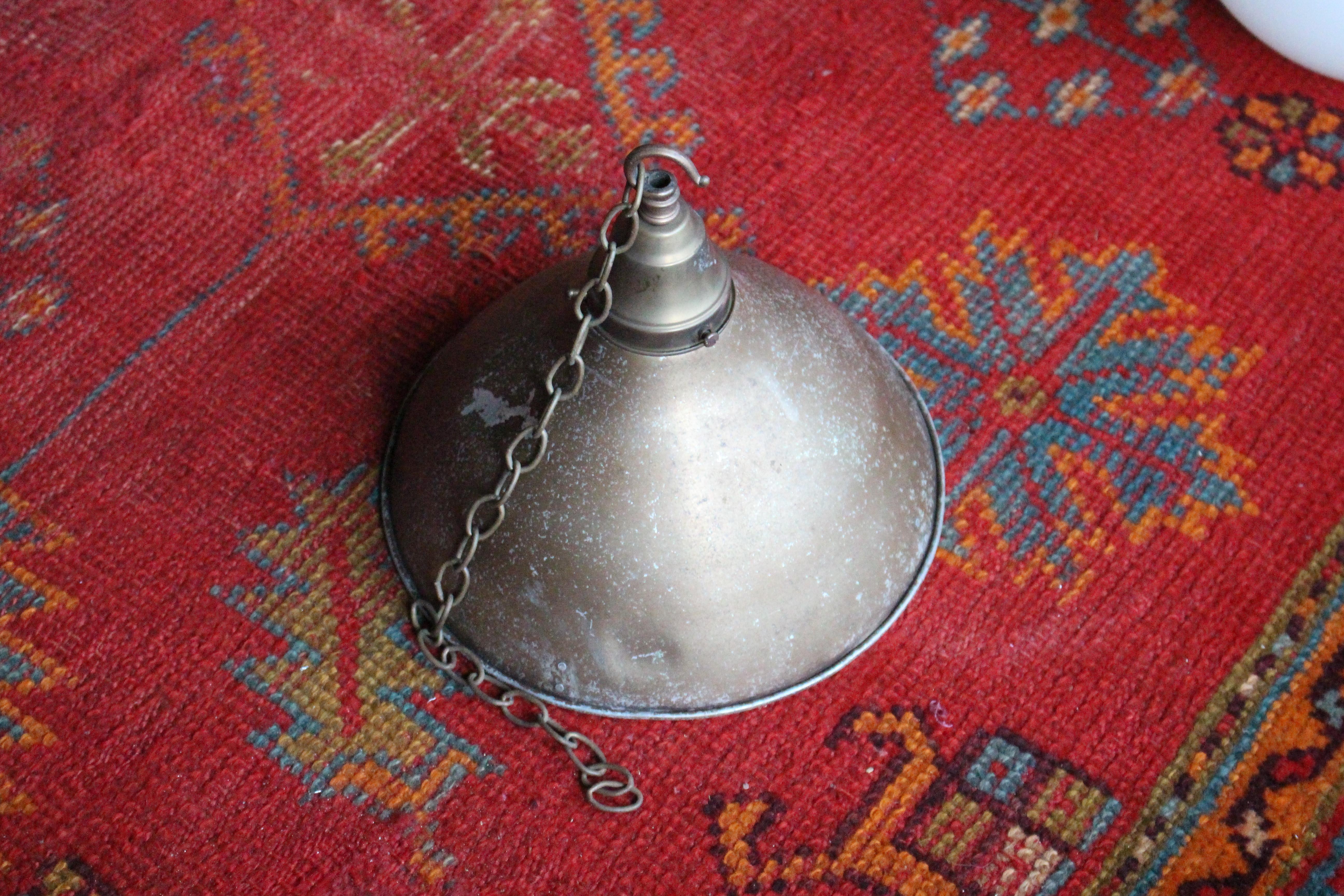 Early 20th Century Industrial Holophane Prismatic Glass Pendant Light 3