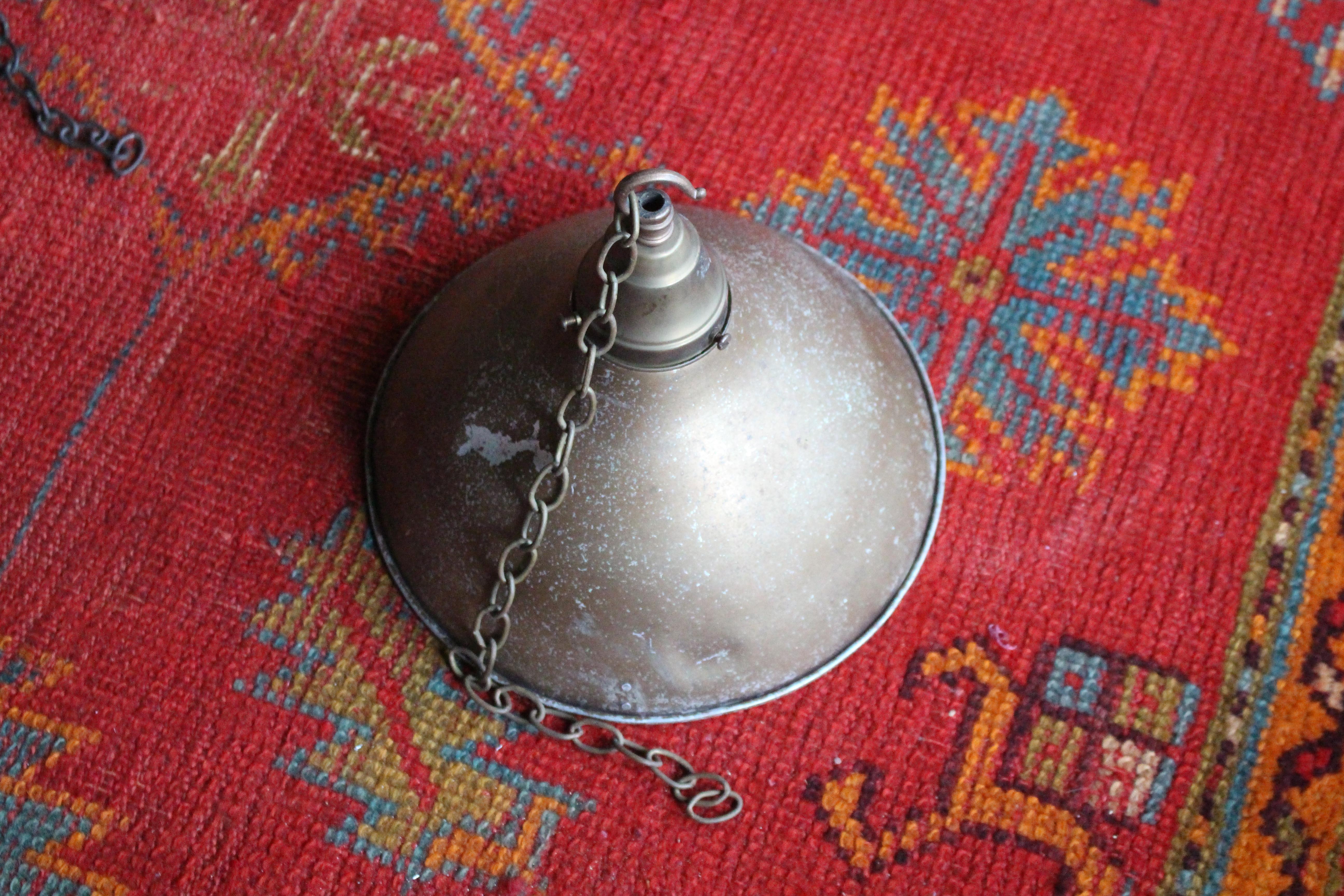 Early 20th Century Industrial Holophane Prismatic Glass Pendant Light 4