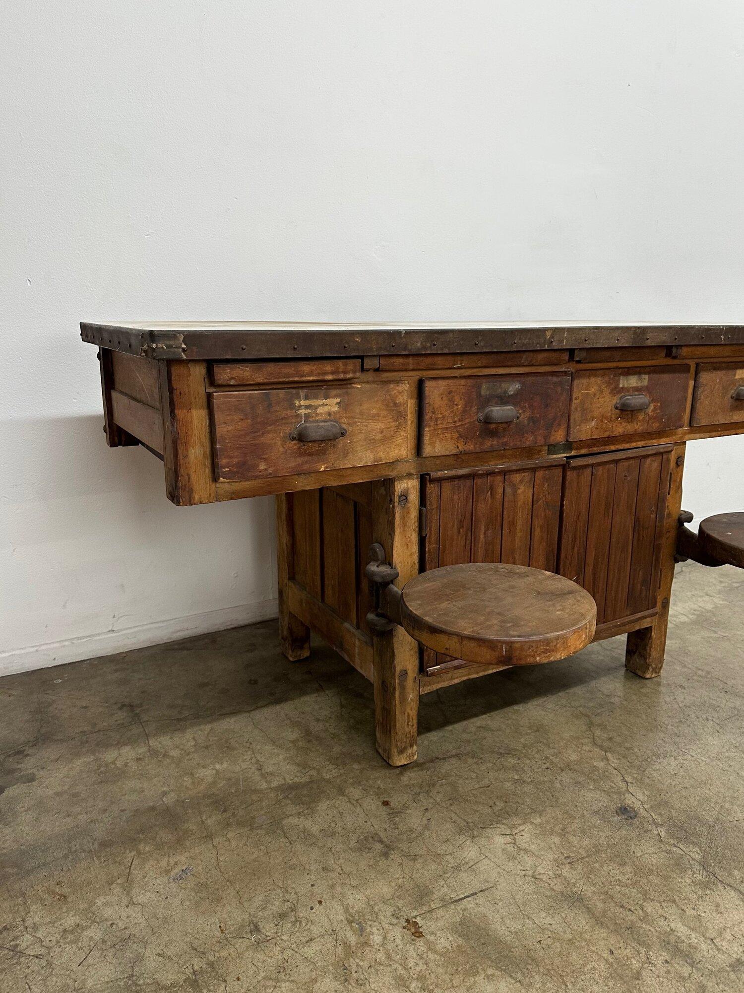 Mid-20th Century Early 20th Century Industrial Laboratory Workbench