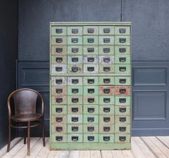 Early 20th Century Industrial Metal Drawer Cabinet