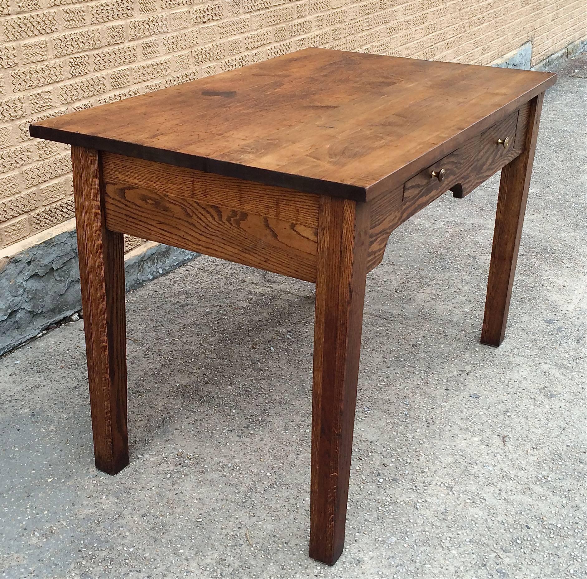 Early 20th Century Industrial Oak Engineer Foreman's Desk In Good Condition In Brooklyn, NY