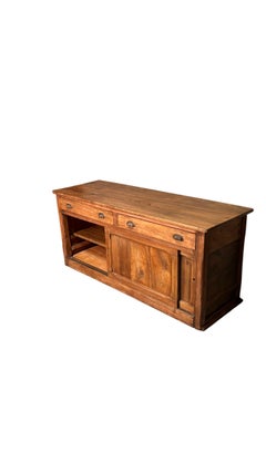Early 20th-Century Industrial Shop Cabinet in Poplar and Fir Wood