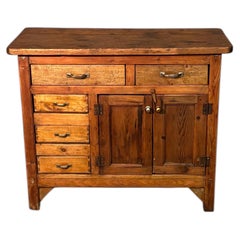 Early 20th-Century Industrial Sideboard in Poplar and Fir Wood