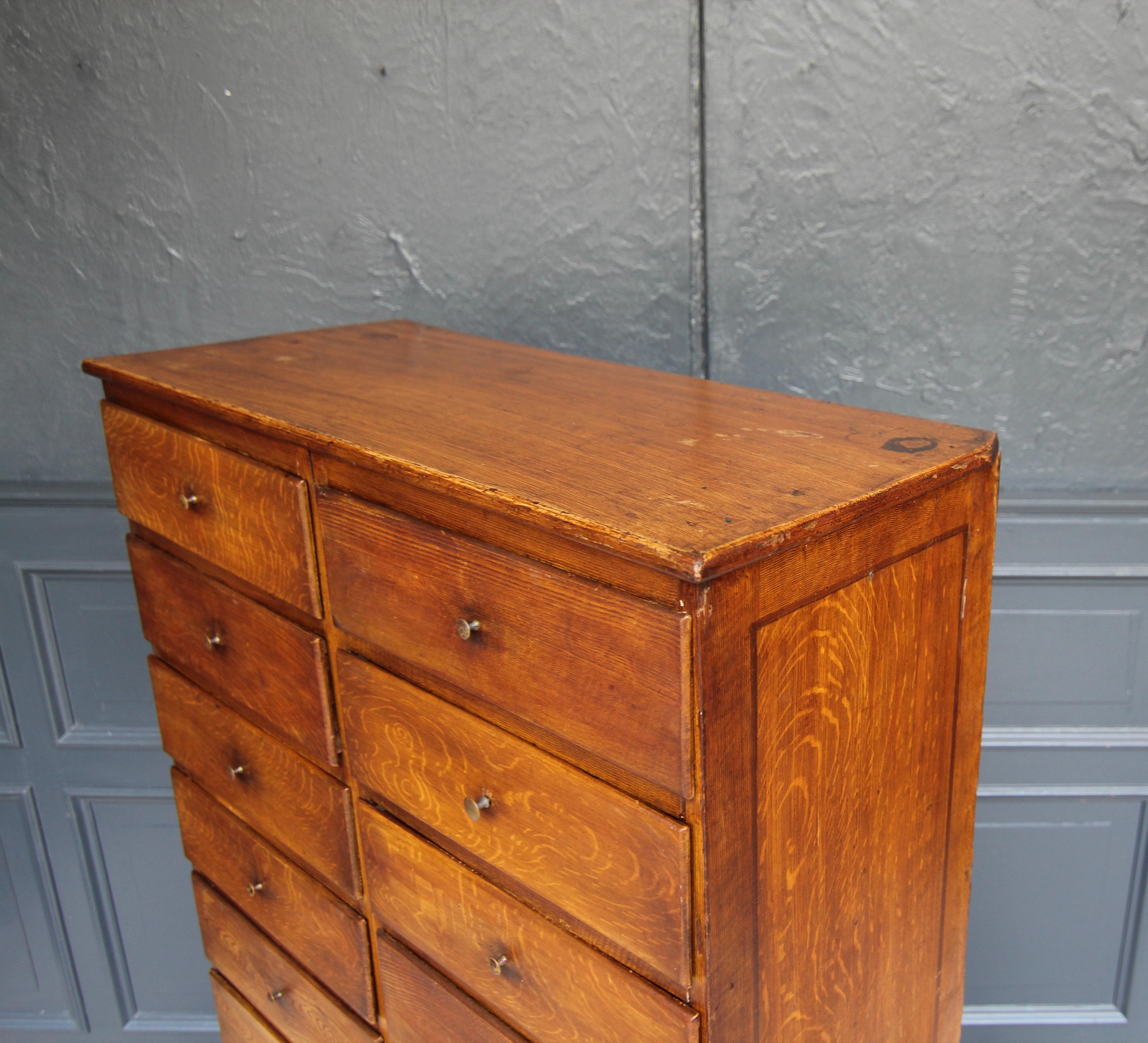 Early 20th Century Industrial Wabi Sabi High Chest of Drawers 9