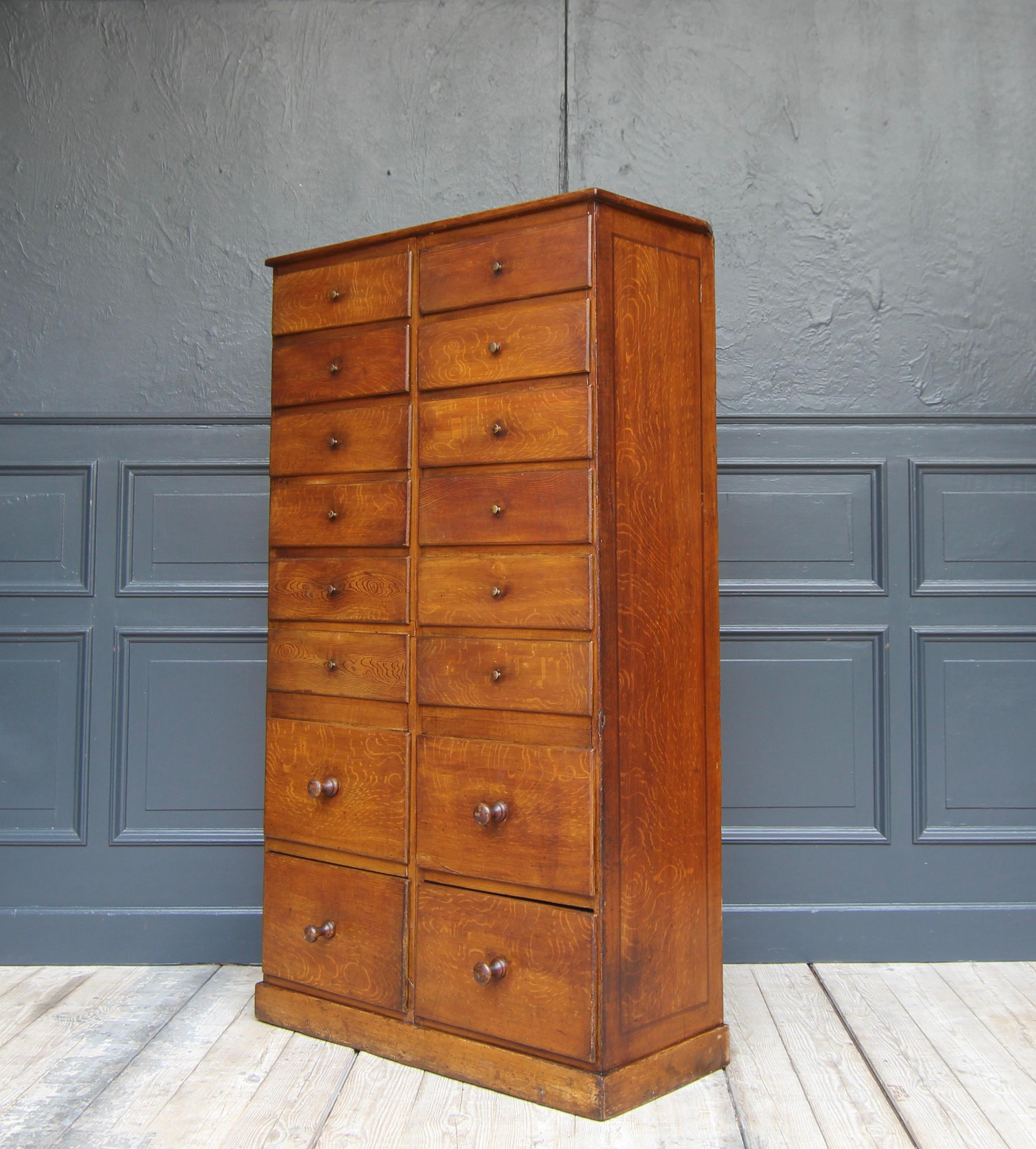 European Early 20th Century Industrial Wabi Sabi High Chest of Drawers