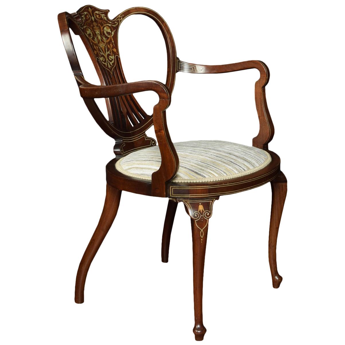 Early 20th Century Inlaid Armchair