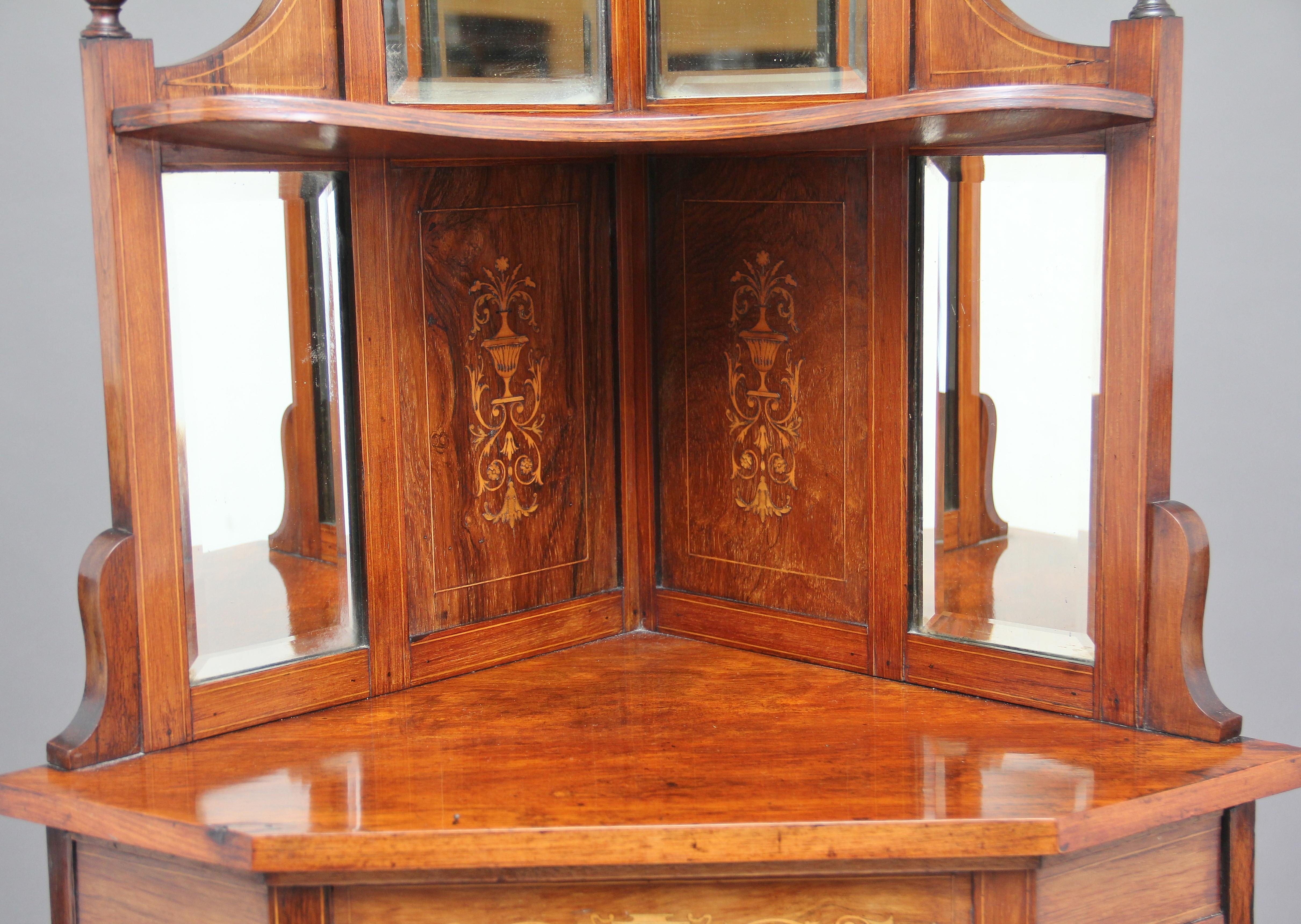 Early 20th Century Inlaid Corner Cabinet In Good Condition In Martlesham, GB