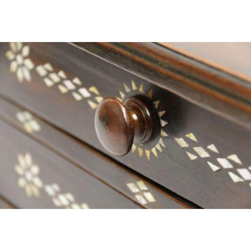 Early 20th Century Inlaid Hardwood Anglo Indian Collectors Chest For Sale 8