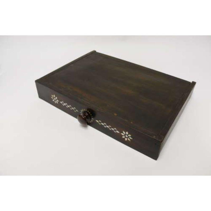 Early 20th Century Inlaid Hardwood Anglo Indian Collectors Chest For Sale 15