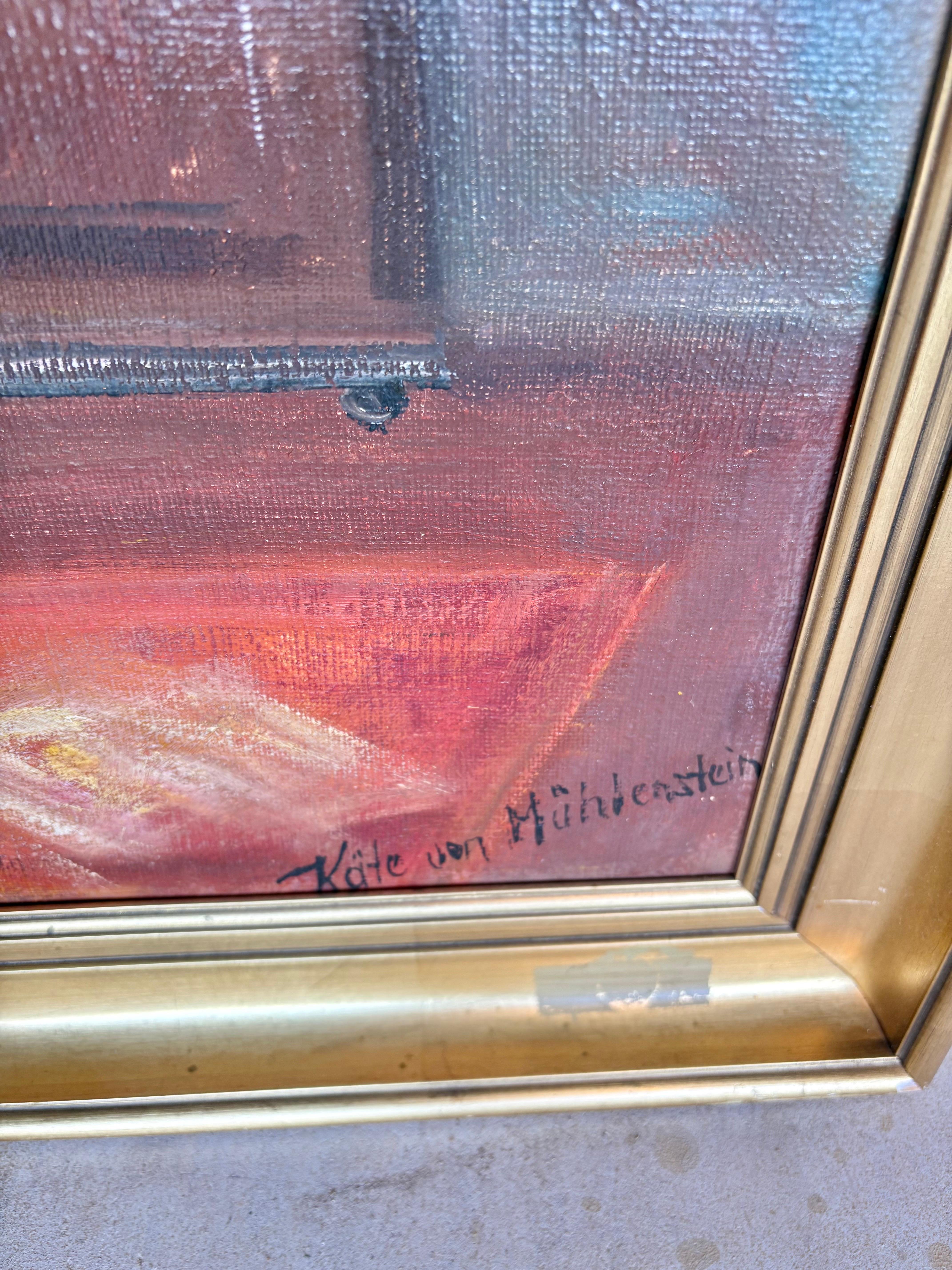 Pintura de interior de principios del siglo XX Óleo sobre lienzo en venta 2