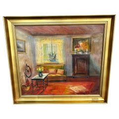 Pittura d'interni dell'inizio del XX secolo Olio su tela