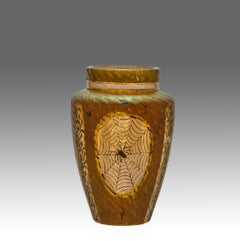 Irisierende Glasvase "Spider Vase" von Kralik Glass aus dem frühen 20.