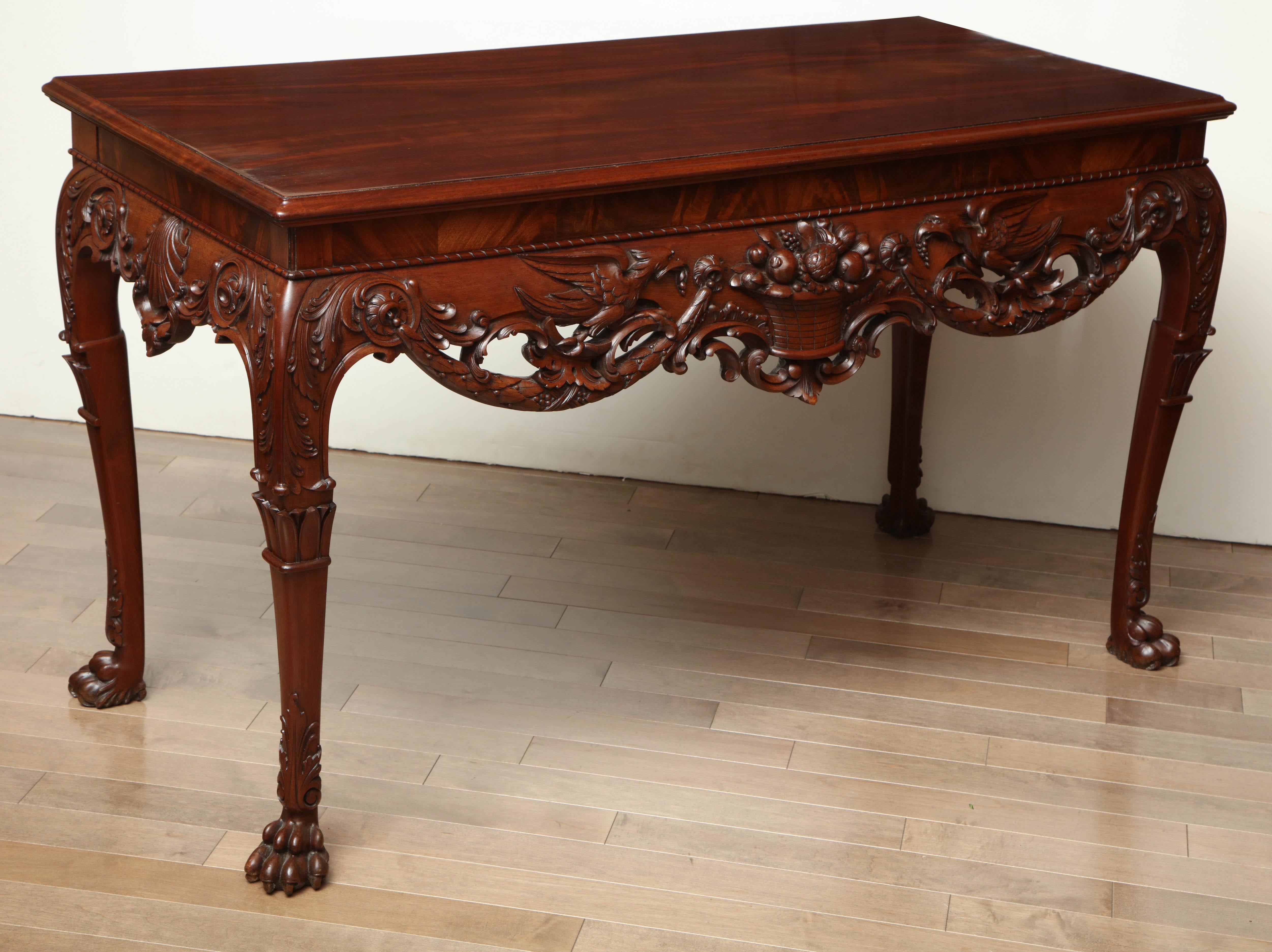 Irish, early 20th century, mahogany console by James Hicks [1886-1936].
He set up shop at 5 Lower Pembroke Street, Dublin.
 