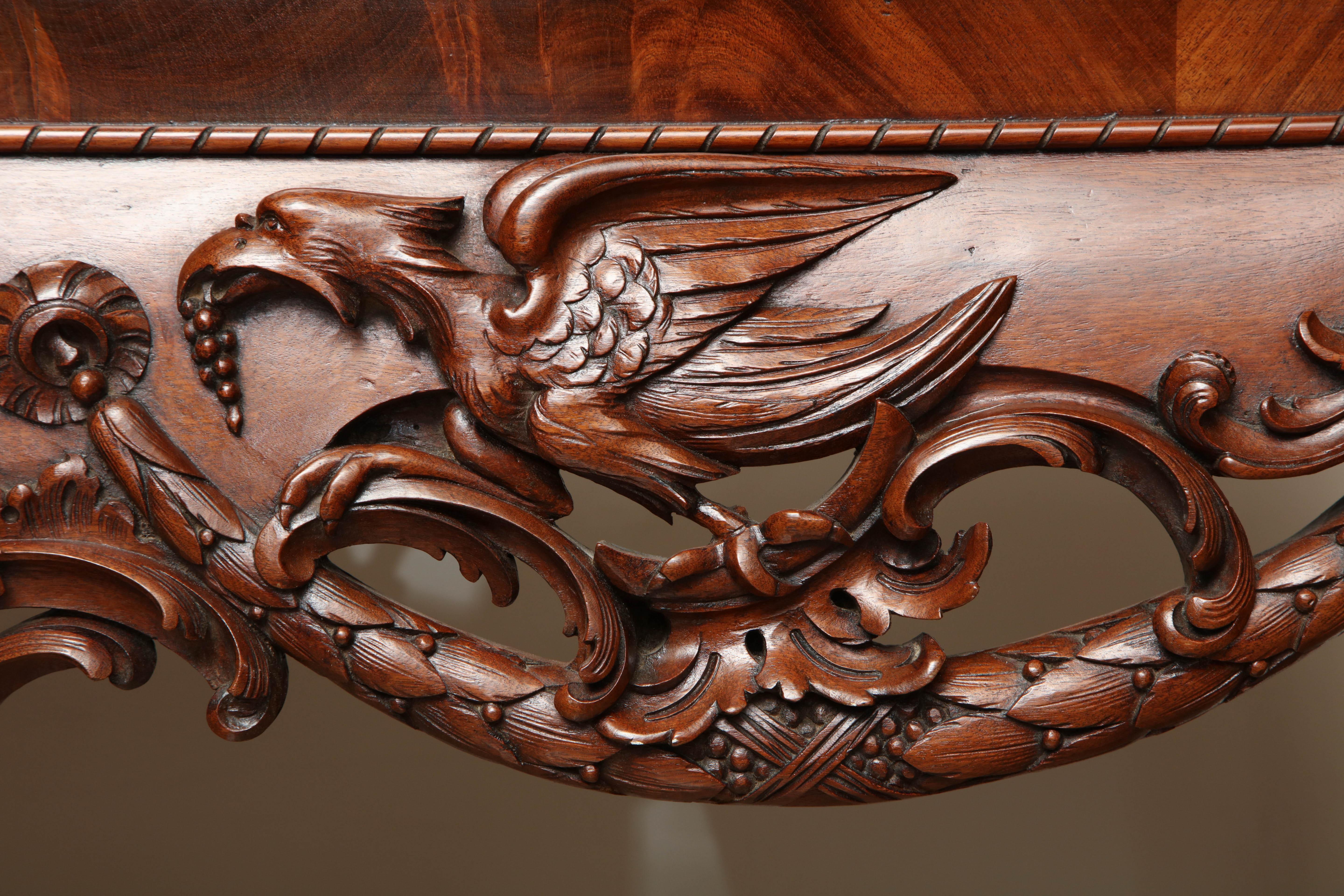 Mahogany Early 20th Century Irish Console by James Hicks of Lower Pembroke St. Dublin For Sale