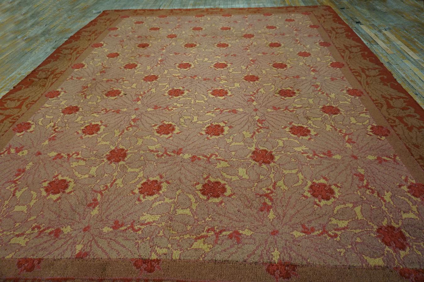 Hand-Knotted Early 20th Century Irish Donegal Arts & Crafts Carpet (10'8