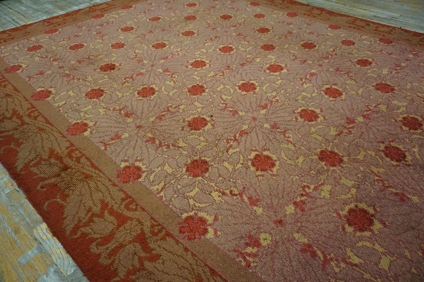 Wool Early 20th Century Irish Donegal Arts & Crafts Carpet (10'8