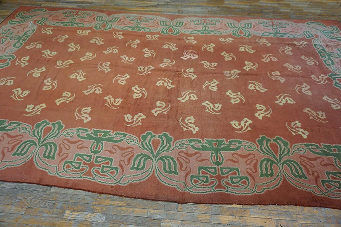 Hand-Knotted Early 20th  Century Irish Donegal Arts & Crafts Carpet ( 10' x 17' - 305 x 518 ) For Sale