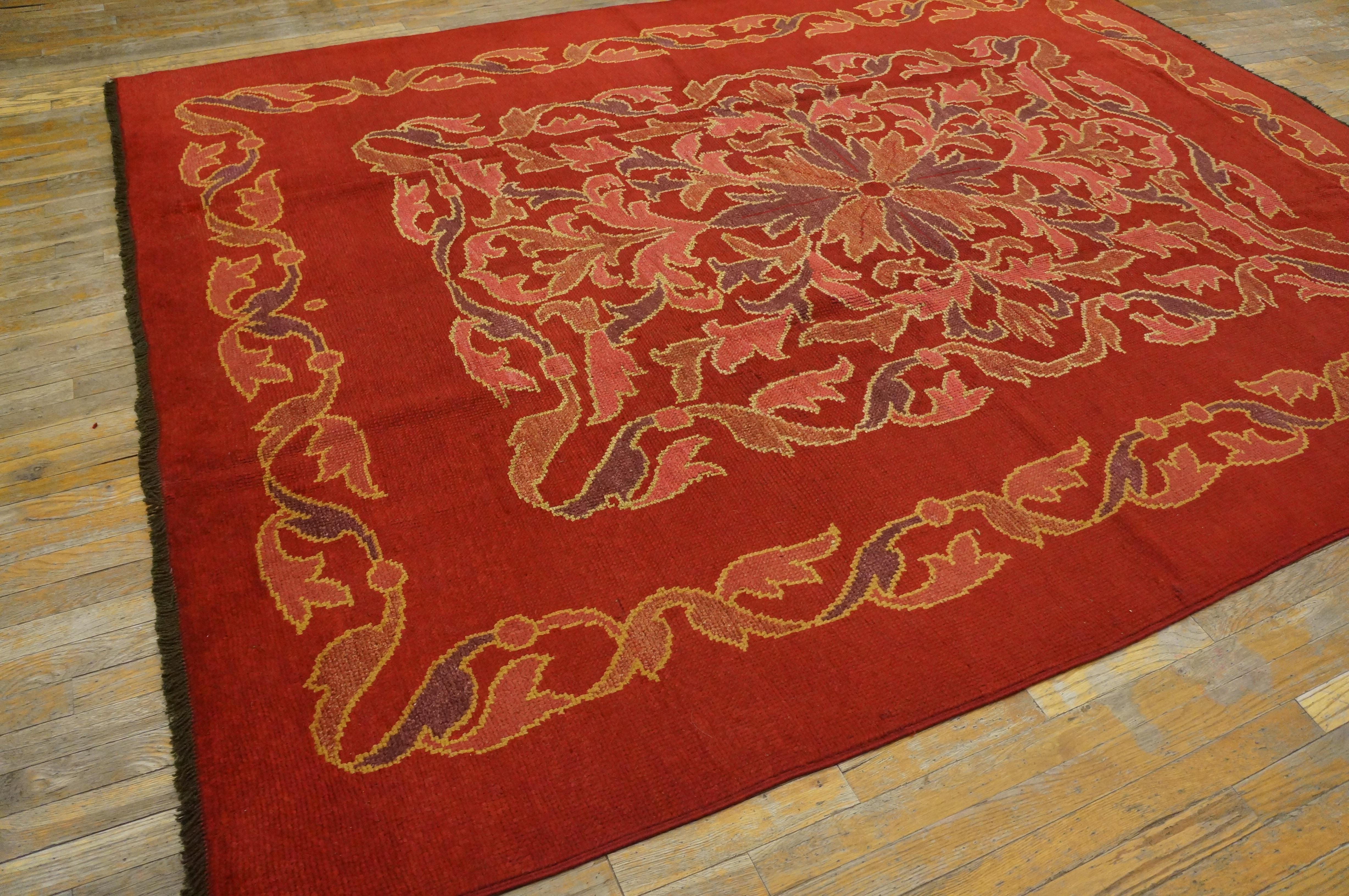 Early 20th Century Irish Donegal Arts & Crafts Carpet ( 7'8