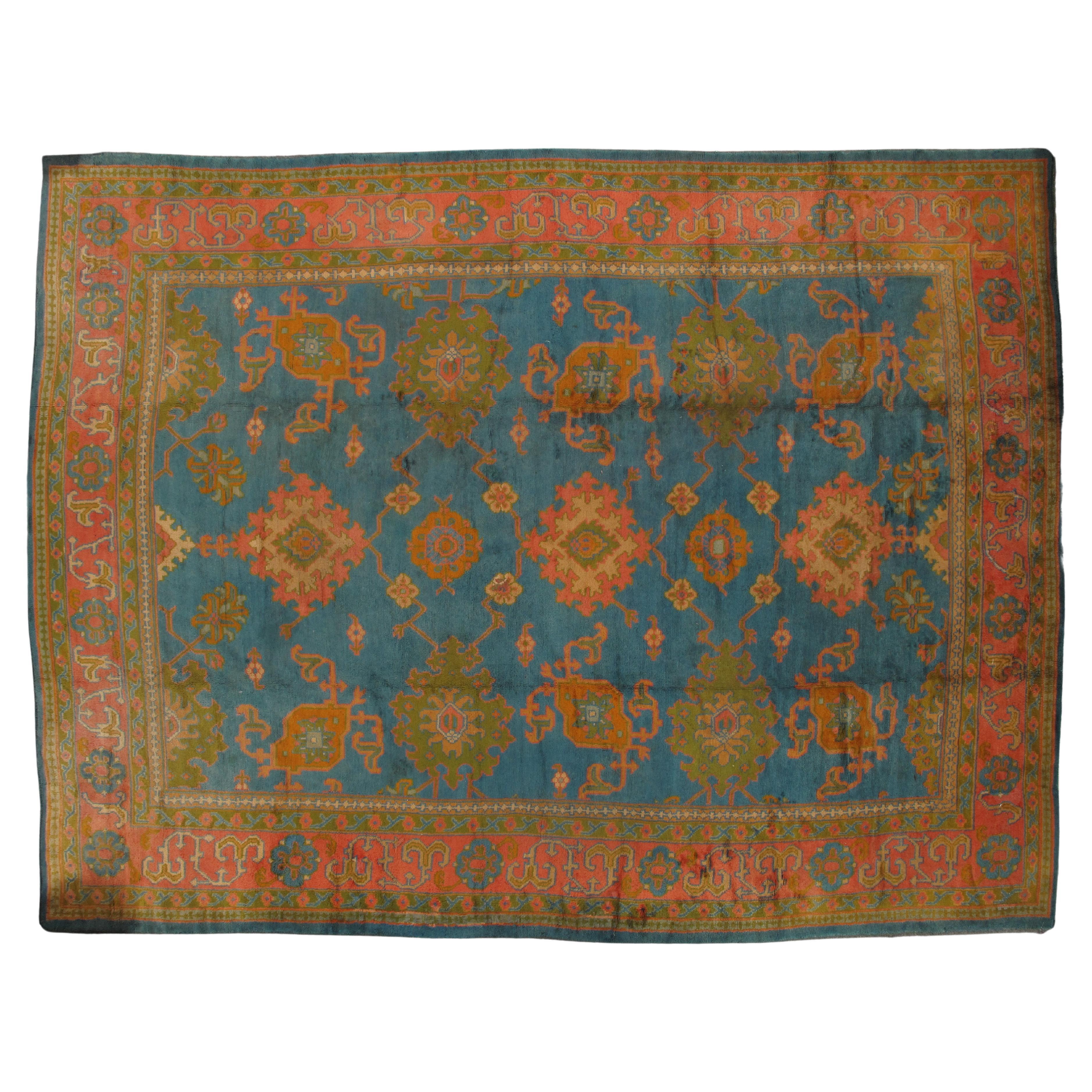 Early 20th Century Antique Irish Donegal Carpet.
Light Blue Allover design.
11' 10