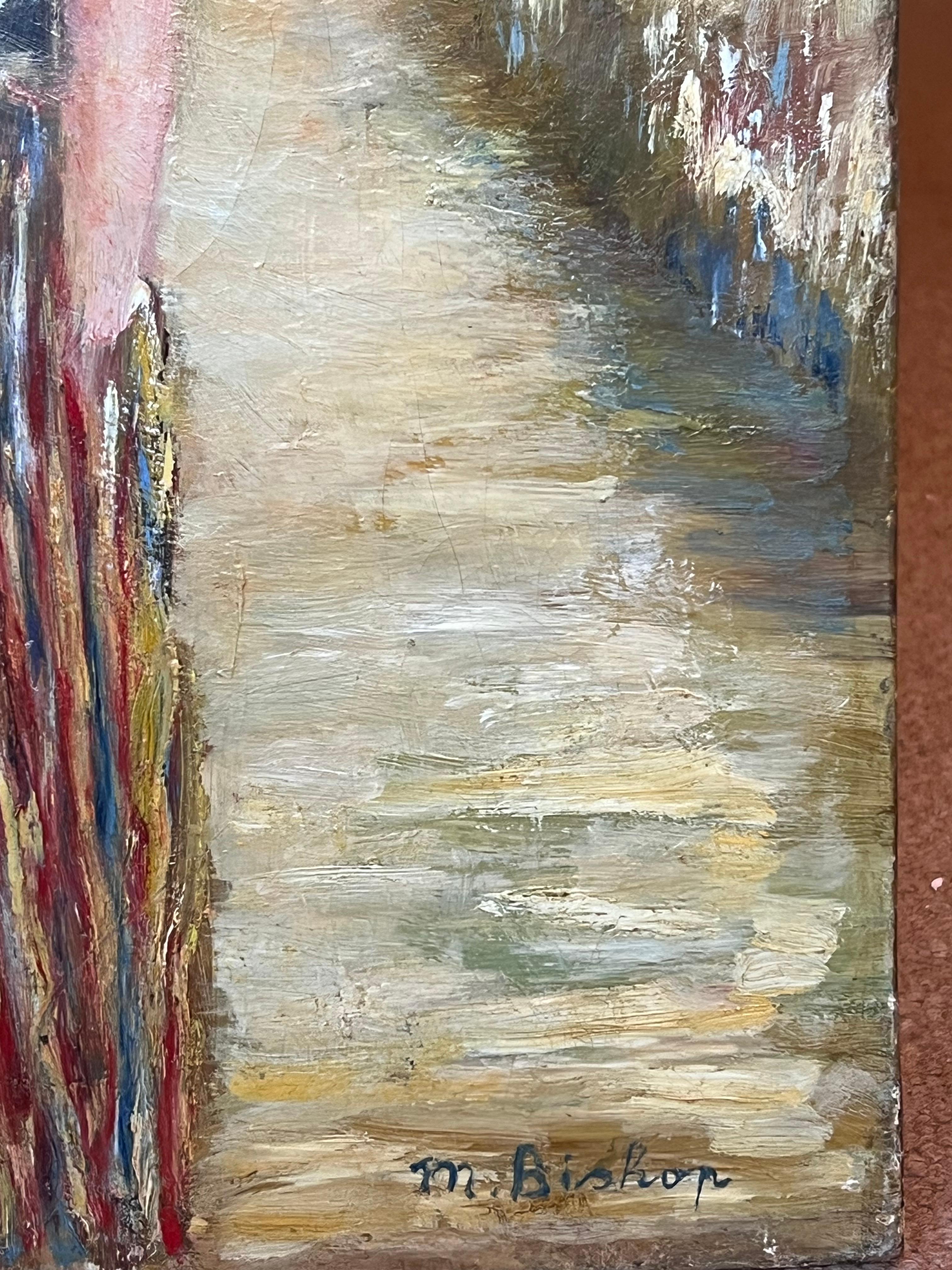 Portrait of Travellers outside Caravan Antique Irish Signed Oil Painting For Sale 2
