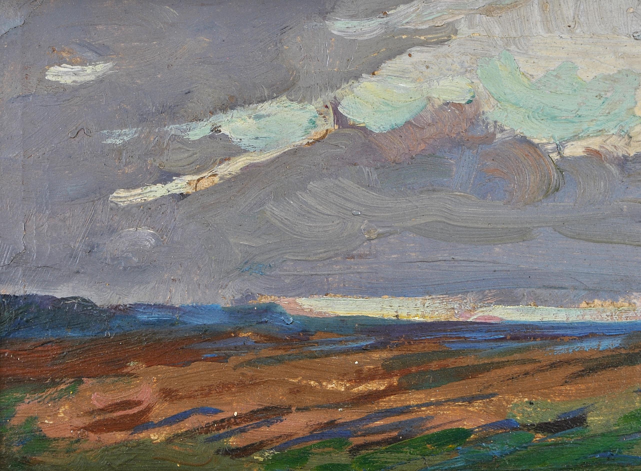 Sunset Landscape - Early 20th Century Irish Impressionist Landscape Painting For Sale 2