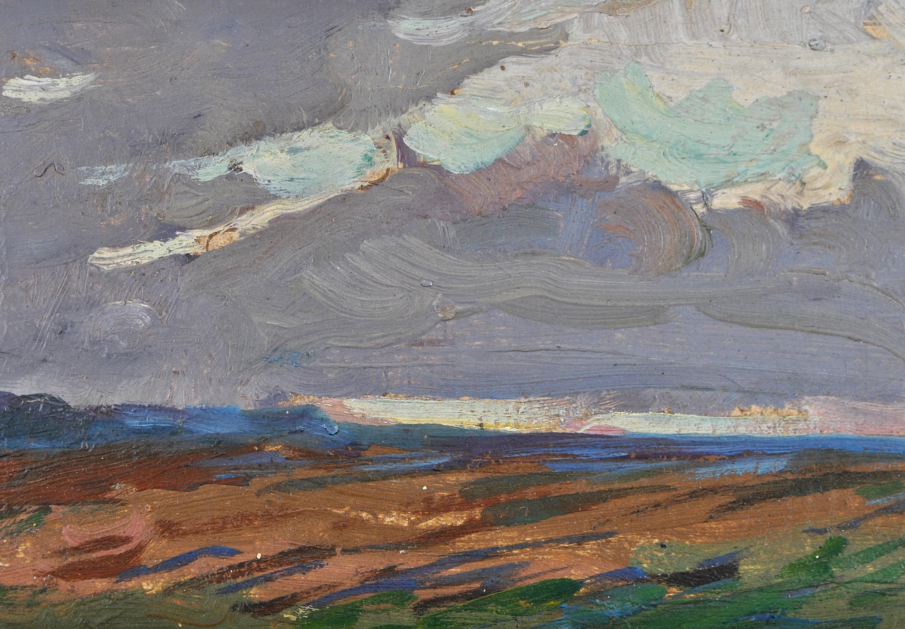 Sunset Landscape - Early 20th Century Irish Impressionist Landscape Painting For Sale 6