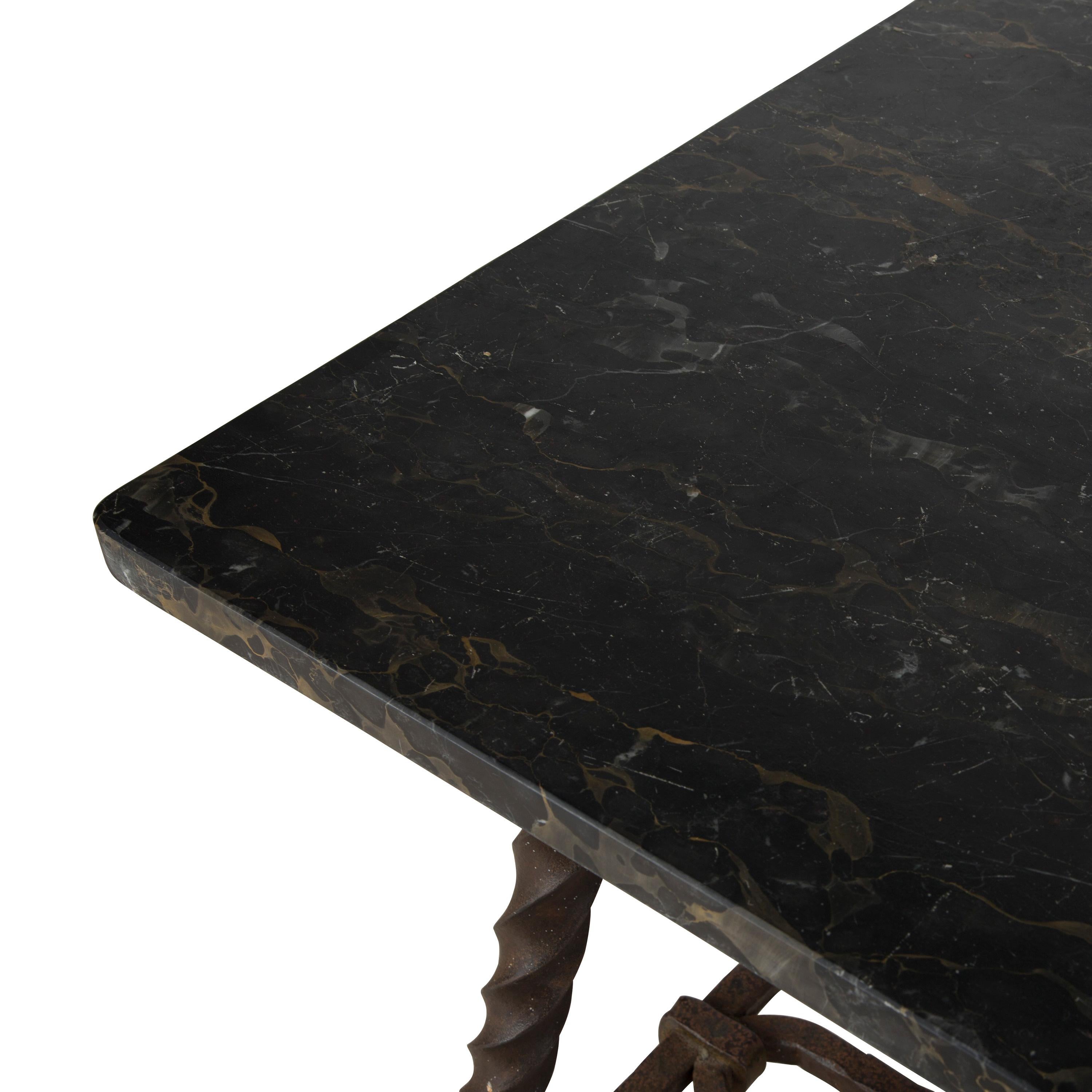 French Early 20th Century Iron and Marble Patisserie Table