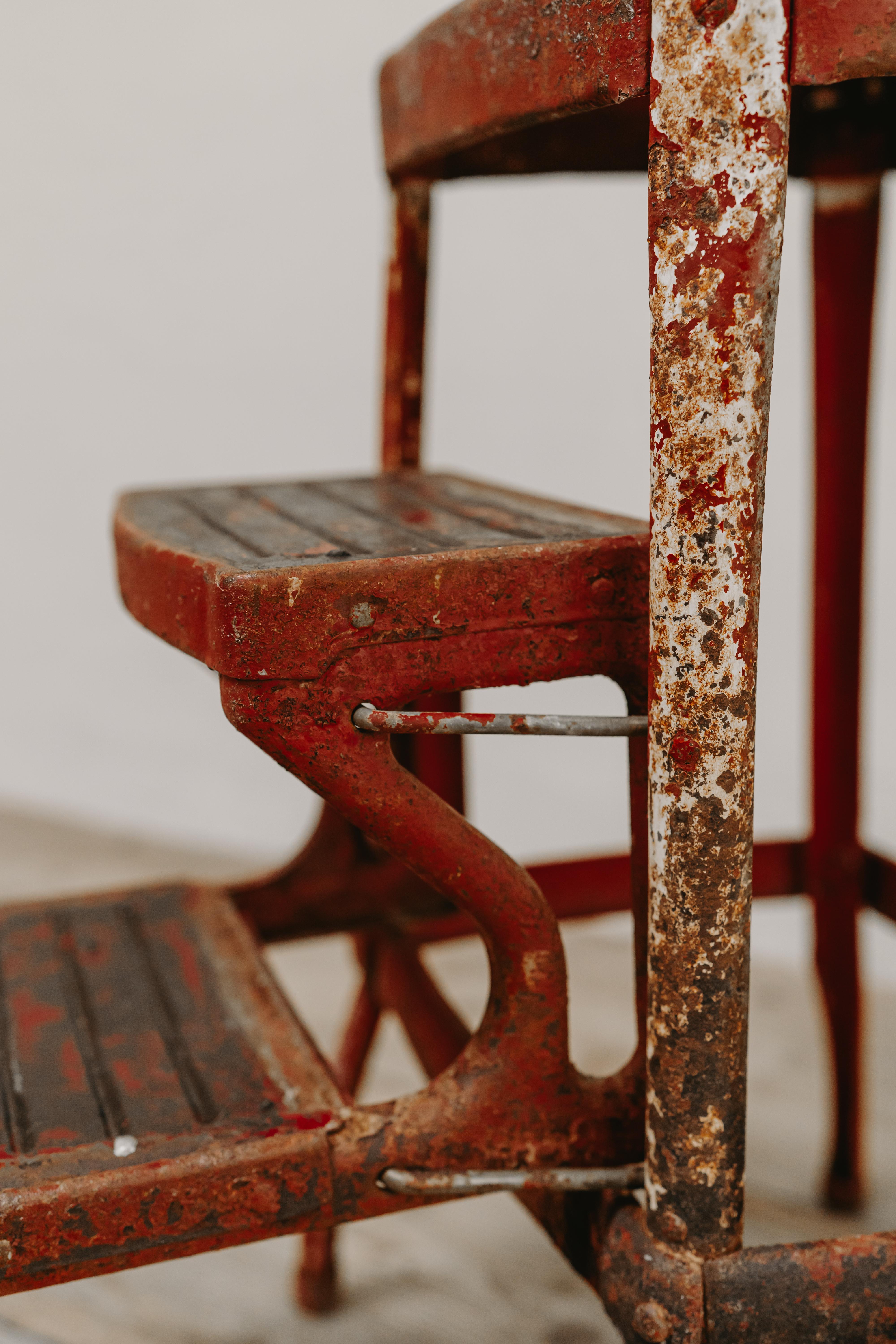 Early 20th Century Iron Chair/Steps 2