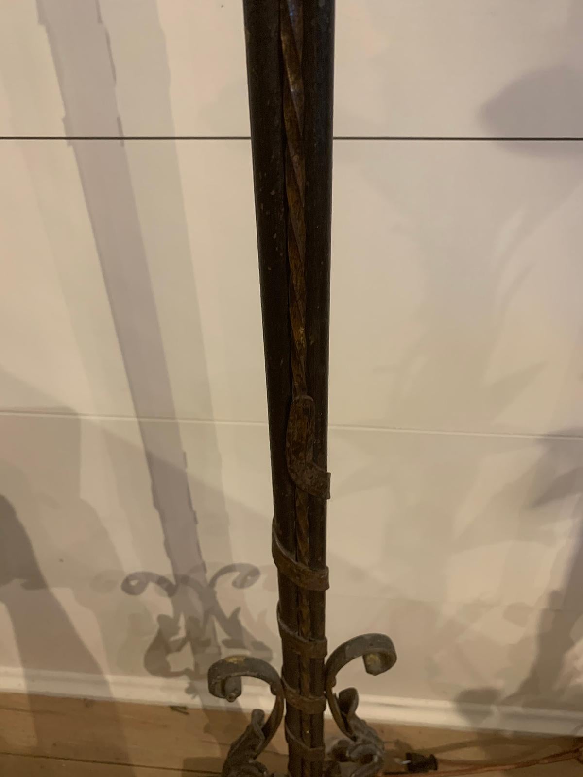 Early 20th Century Iron and Marble Two-Arm Floor Lamp For Sale 8