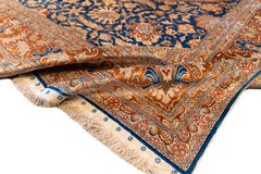 Tapis d'Istanbul du début du XXe siècle, en soie et fils métalliques, 7 x 10 pieds