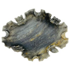 Early 20th Century Italian Alabaster Sculptural Lotus Leaf Dish