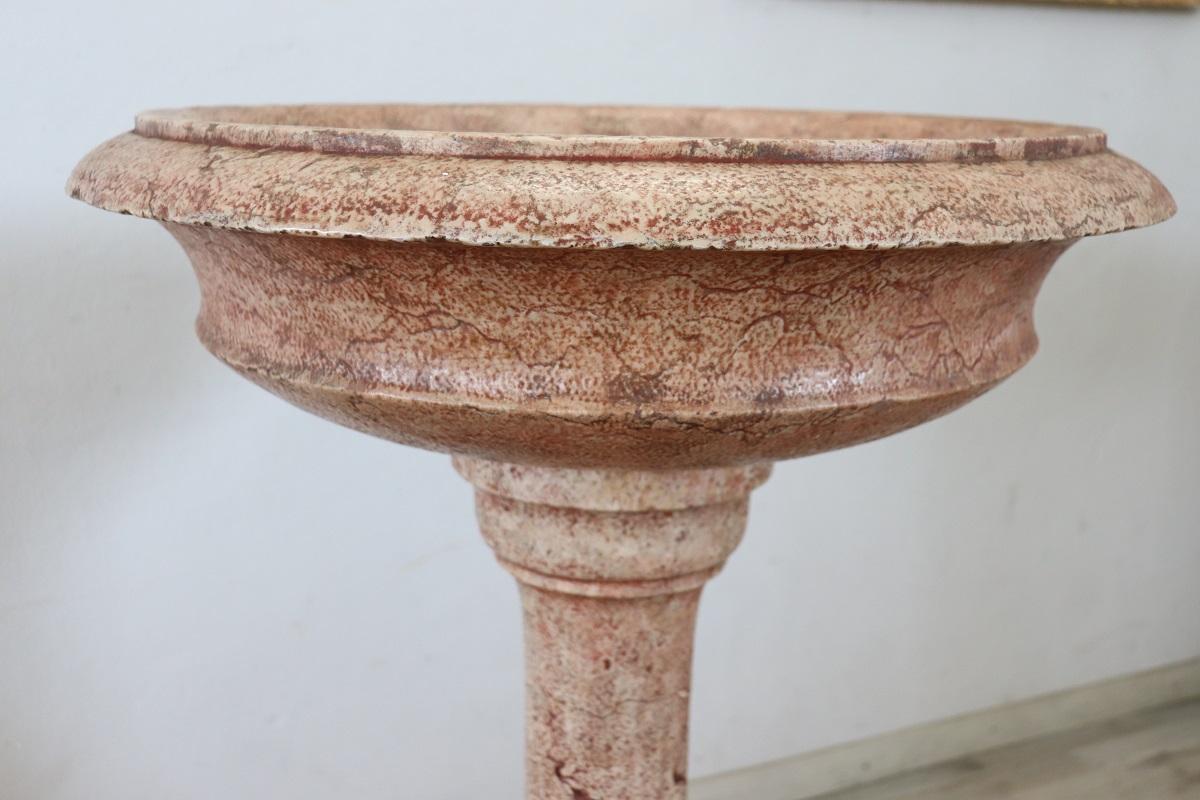 Early 20th Century Italian Antique Hand Carved Stone Tub Holy Water Font For Sale 2