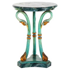 Early 20th Century Italian Art Deco Occasional Table with a Faux Marble Top